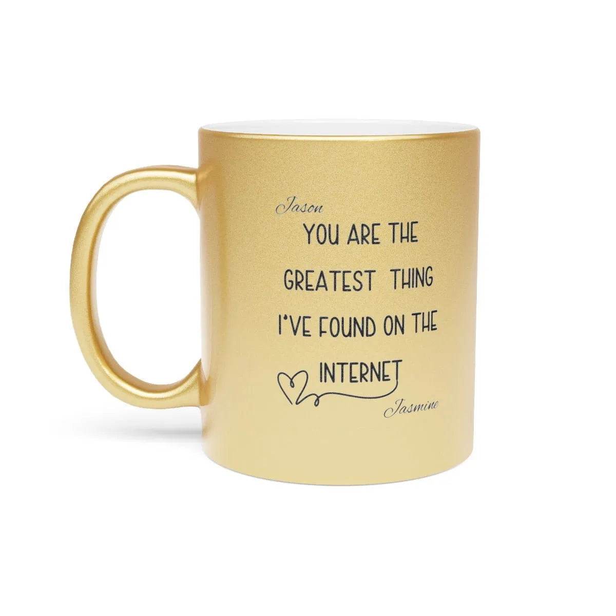 Personalized Metallic Mug - Romantic Wedding or Valentine’s Gift for Gamers - Iron Phoenix GHG
