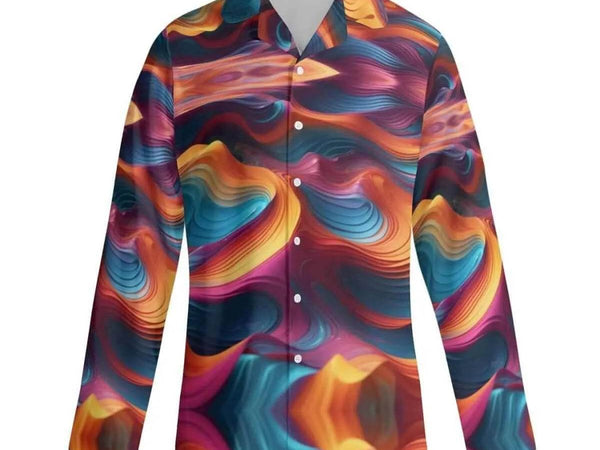 Abstract Wave Pajama Set | Colorful Artistic Loungewear - Iron Phoenix GHG