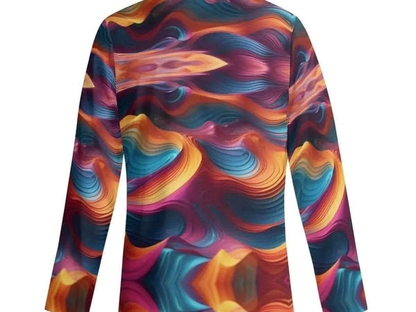 Abstract Wave Pajama Set | Colorful Artistic Loungewear - Iron Phoenix GHG