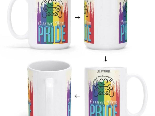 Gamer Pride Mug | Level Up Your Love Gaming Coffee Cup - Iron Phoenix GHG