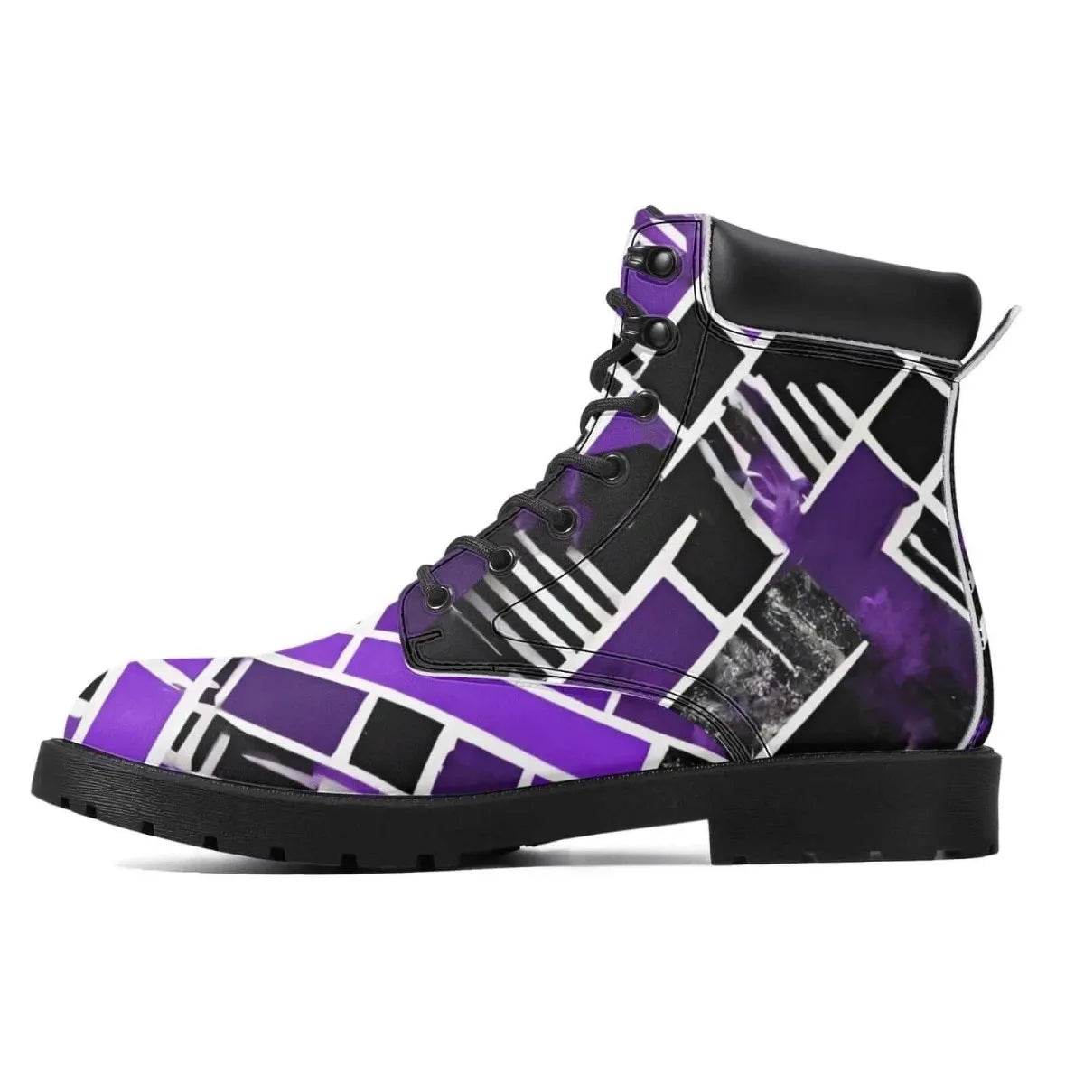 Purple Block Boots - Gaming, Sports & Calm Style - Iron Phoenix GHG