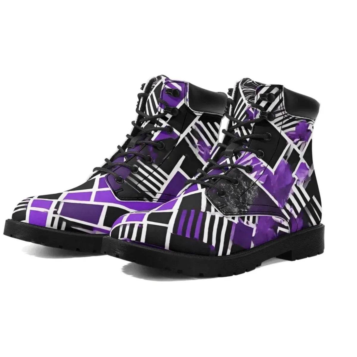 Purple Block Boots - Gaming, Sports & Calm Style - Iron Phoenix GHG