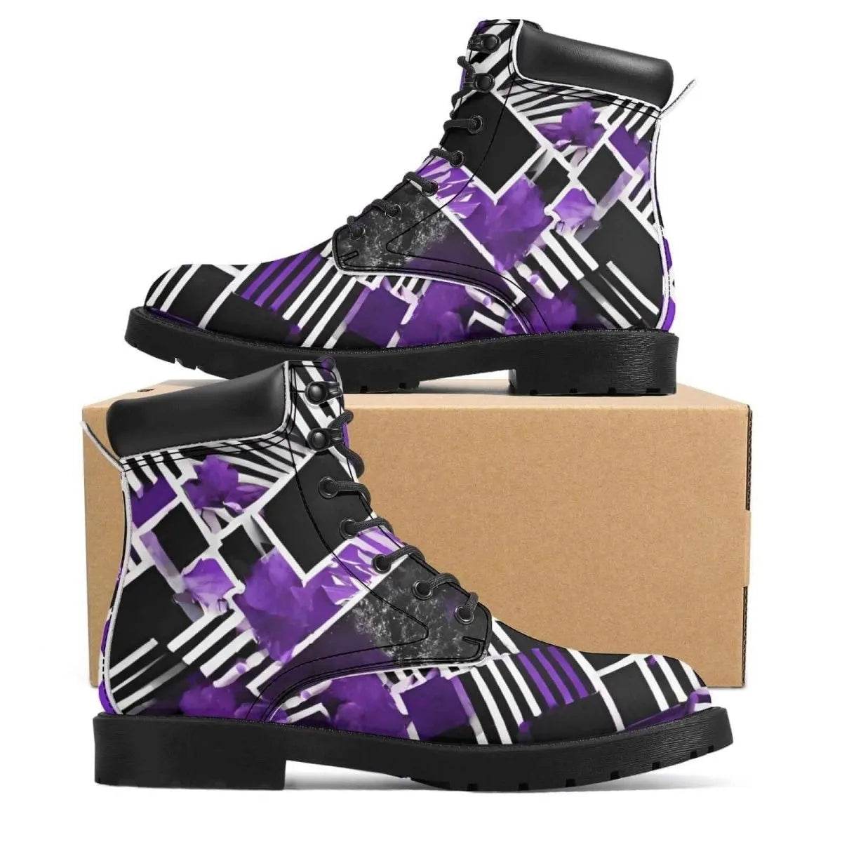Purple Block Boots - Gaming, Sports & Calm Style - Iron Phoenix GHG