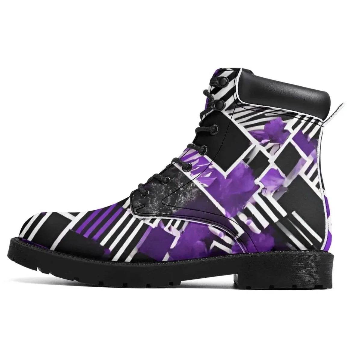 Purple Block Boots - Gaming, Sports & Calm Style - Iron Phoenix GHG