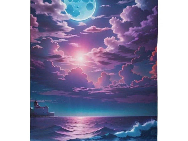 Purple Sunset Blanket | Calming Seascape Fleece Throw - Iron Phoenix GHG
