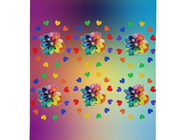 Rainbow Flower Blanket | Nostalgic 90s Gamer Throw - Iron Phoenix GHG
