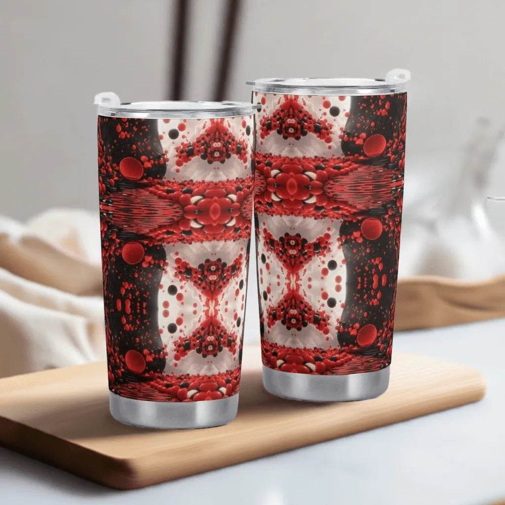 Red Black White Car Cup - 600ML Gamer Travel Mug - Iron Phoenix GHG