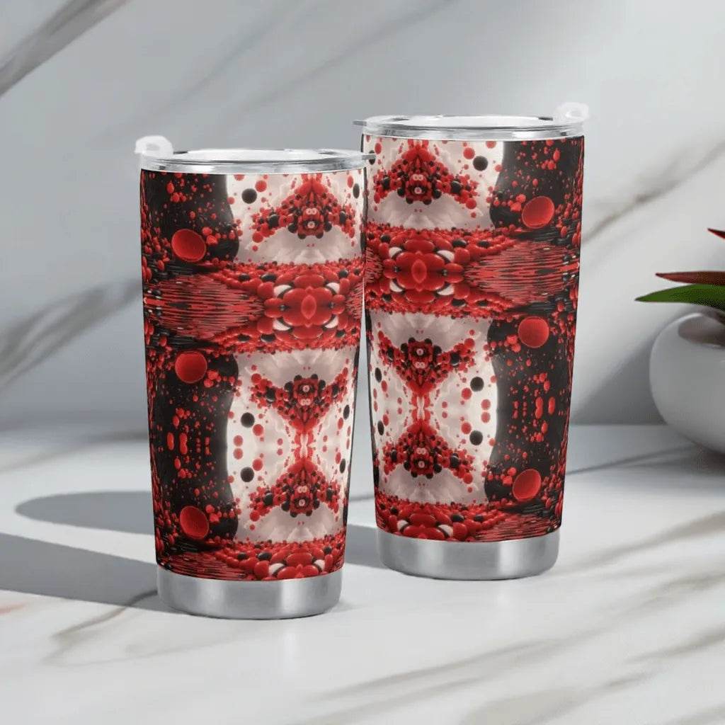 Red Black White Car Cup - 600ML Gamer Travel Mug - Iron Phoenix GHG