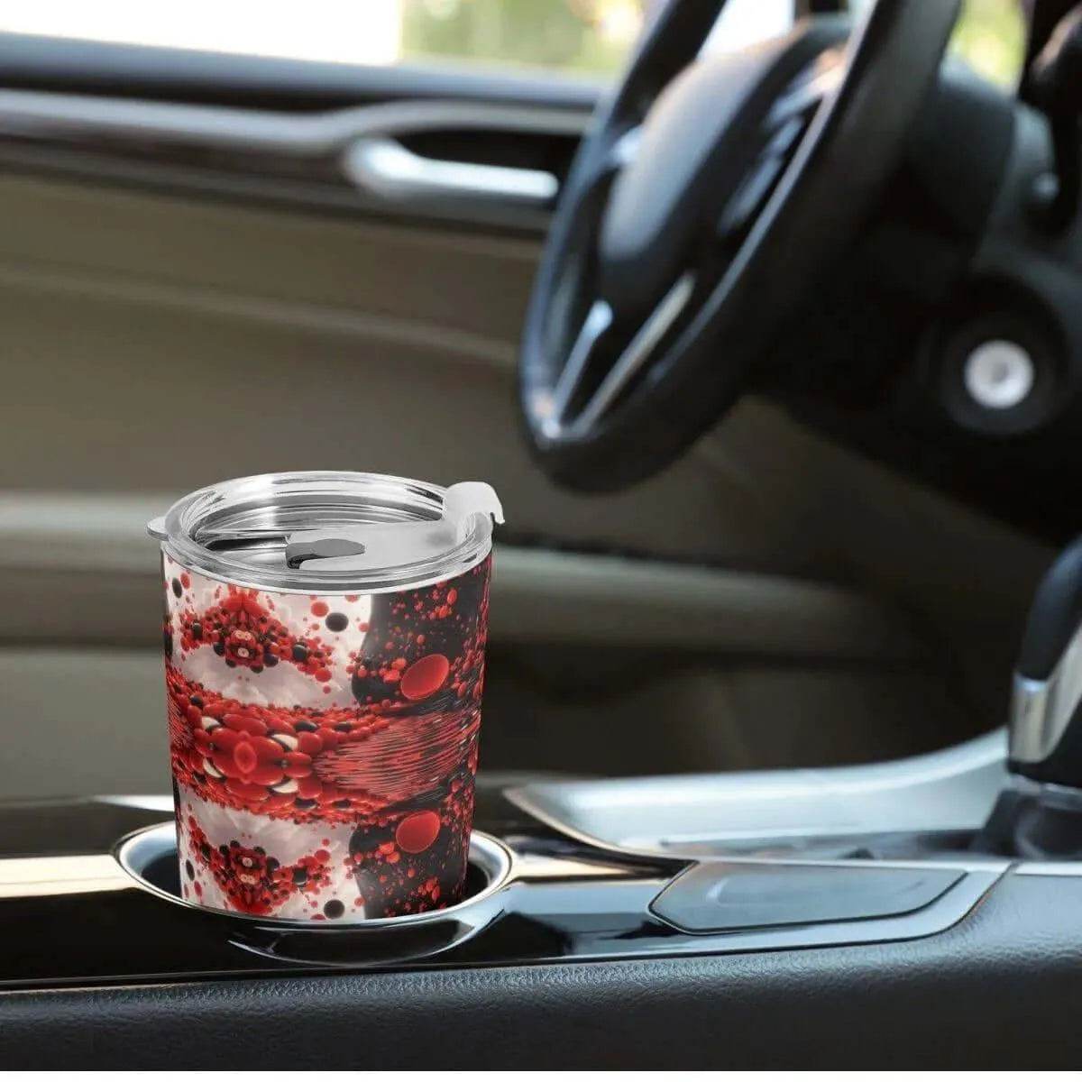 Red Black White Car Cup - 600ML Gamer Travel Mug - Iron Phoenix GHG