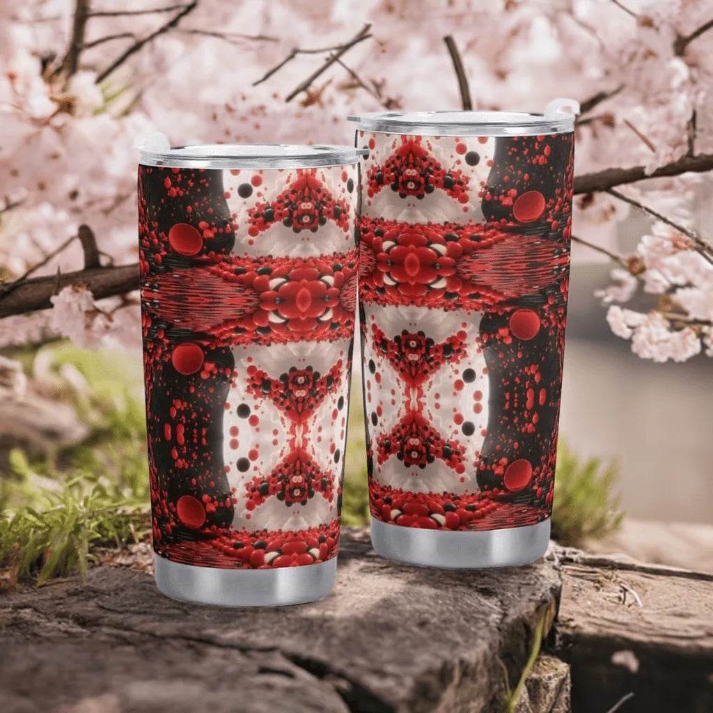 Red Black White Car Cup - 600ML Gamer Travel Mug - Iron Phoenix GHG