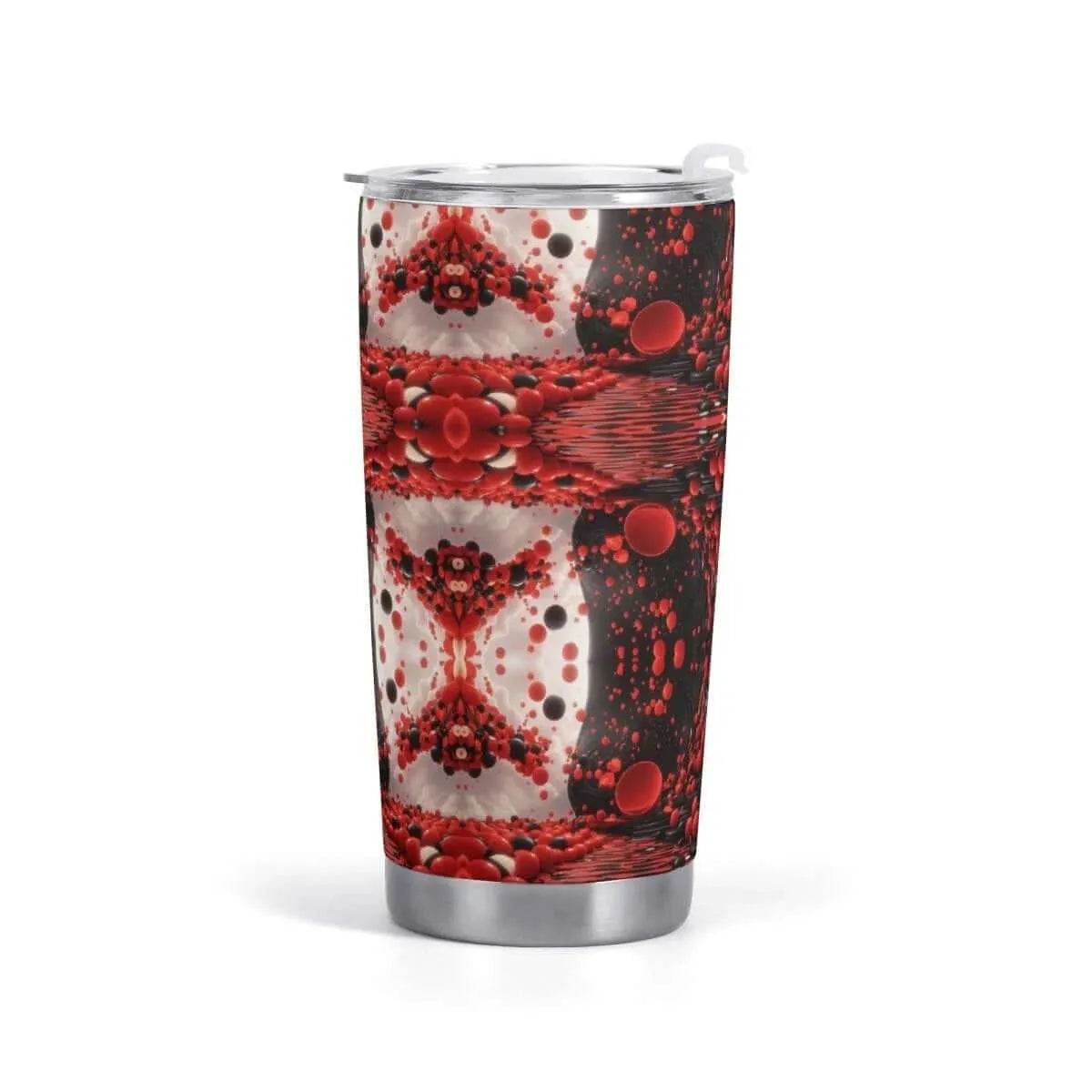 Red Black White Car Cup - 600ML Gamer Travel Mug - Iron Phoenix GHG