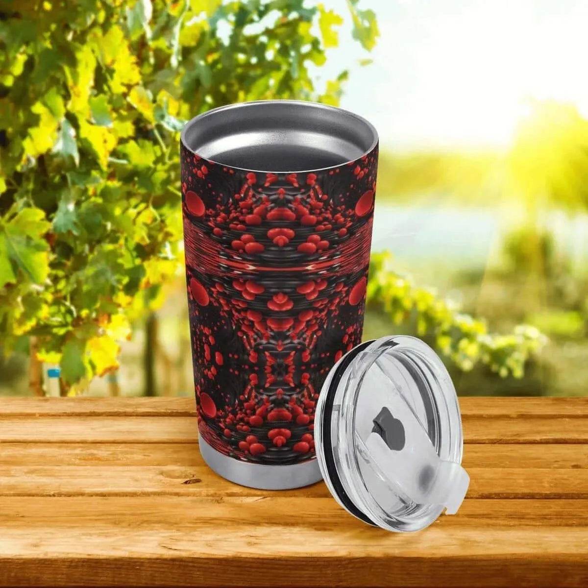 Red Black White Car Cup - 600ML Gamer Travel Mug - Iron Phoenix GHG