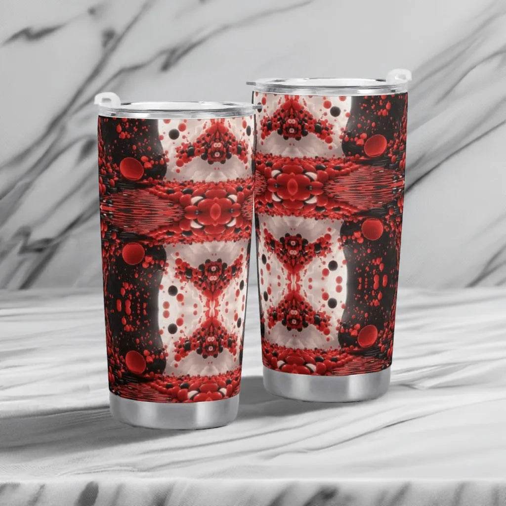 Red Black White Car Cup - 600ML Gamer Travel Mug - Iron Phoenix GHG