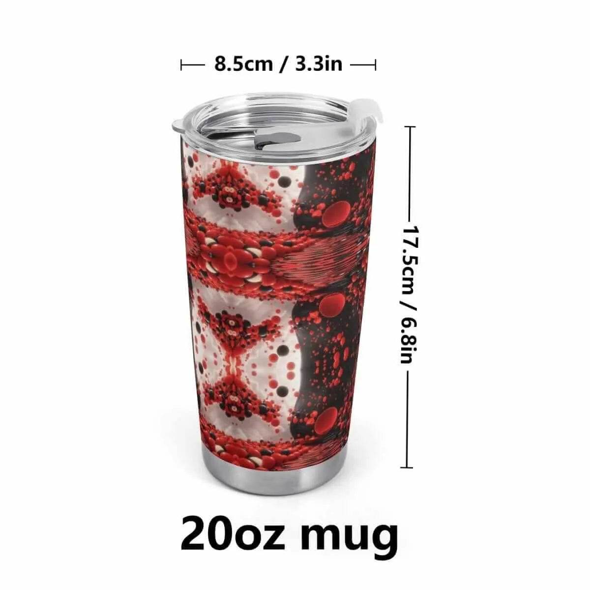 Red Black White Car Cup - 600ML Gamer Travel Mug - Iron Phoenix GHG