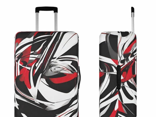 Red Black Abstract Luggage Cover | Modern Travel Gift - Iron Phoenix GHG