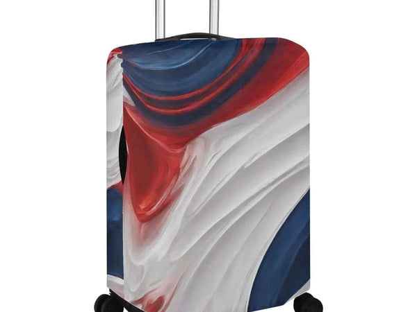 Patriotic Swirl Luggage Cover | Red White Blue Travel Gift - Iron Phoenix GHG