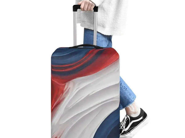 Patriotic Swirl Luggage Cover | Red White Blue Travel Gift - Iron Phoenix GHG