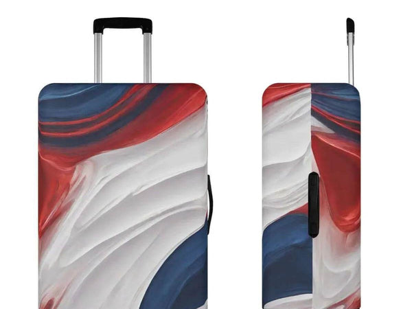 Patriotic Swirl Luggage Cover | Red White Blue Travel Gift - Iron Phoenix GHG