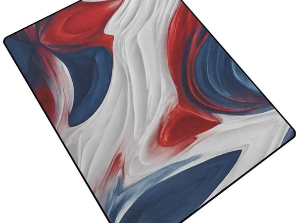 Patriotic Abstract Rug | Red White Blue Gaming Yoga Mat - Iron Phoenix GHG
