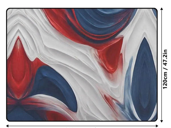 Patriotic Abstract Rug | Red White Blue Gaming Yoga Mat - Iron Phoenix GHG