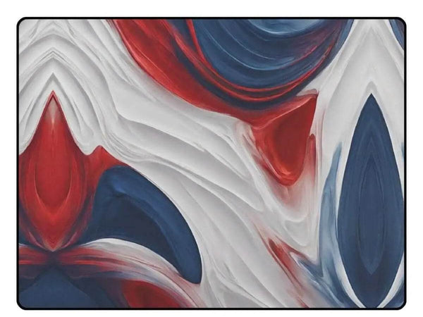 Patriotic Abstract Rug | Red White Blue Gaming Yoga Mat - Iron Phoenix GHG