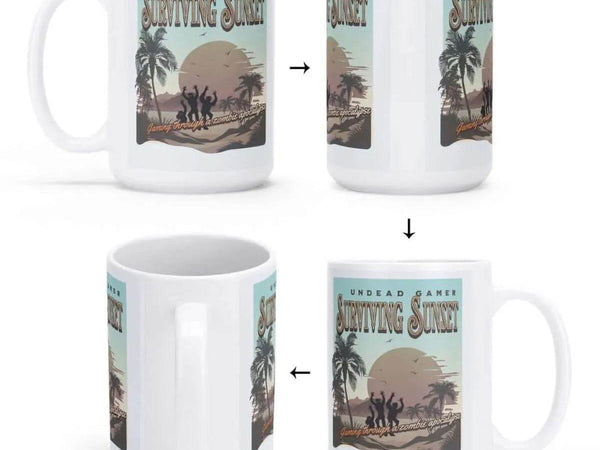 Zombie Survival Gamer Mug | Undead Sunset Coffee Cup - Iron Phoenix GHG