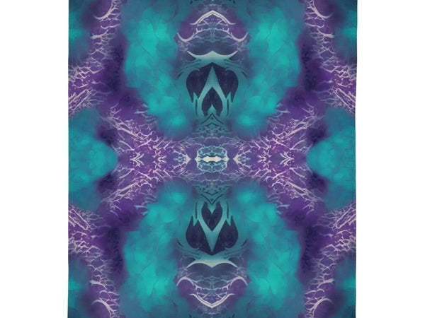 Dragon Heart Fleece Blanket | Teal Purple Abstract Throw - Iron Phoenix GHG