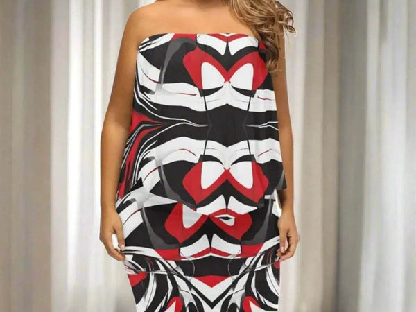 "Kinetic Swirl" Abstract Print Wrap Dress| Iron Phoenix GHG - Iron Phoenix GHG