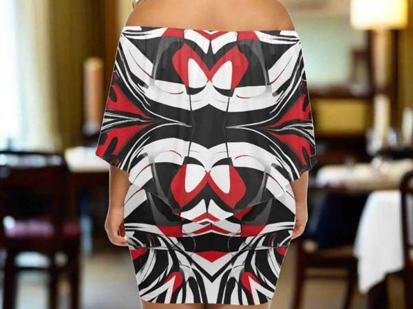 "Kinetic Swirl" Abstract Print Wrap Dress| Iron Phoenix GHG - Iron Phoenix GHG