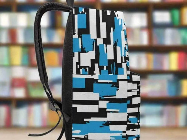 Blue Abstract Backpack | Modern Gamer School Bag - Iron Phoenix GHG