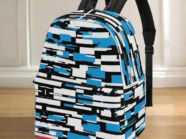 Blue Abstract Backpack | Modern Gamer School Bag - Iron Phoenix GHG