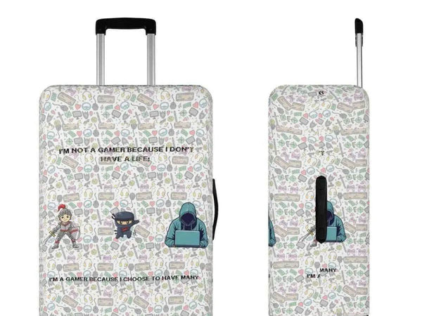 Gamer Slogan Luggage Cover | Funny Travel Protector - Iron Phoenix GHG