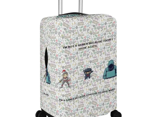 Gamer Slogan Luggage Cover | Funny Travel Protector - Iron Phoenix GHG