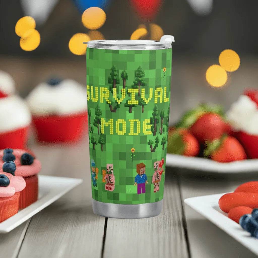 Travel Mug for Gamers - Survival Mode Car Cup Perfect Epic Gaming Gift - Iron Phoenix GHG