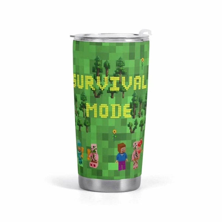 "Survival Mode" Pixel Art Travel Mug| Iron Phoenix GHG - Iron Phoenix GHG