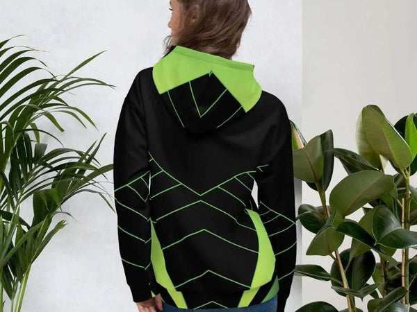 "Neon Grid" Unisex brushed Fleece Hoodie | Iron Phoenix - Iron Phoenix GHG