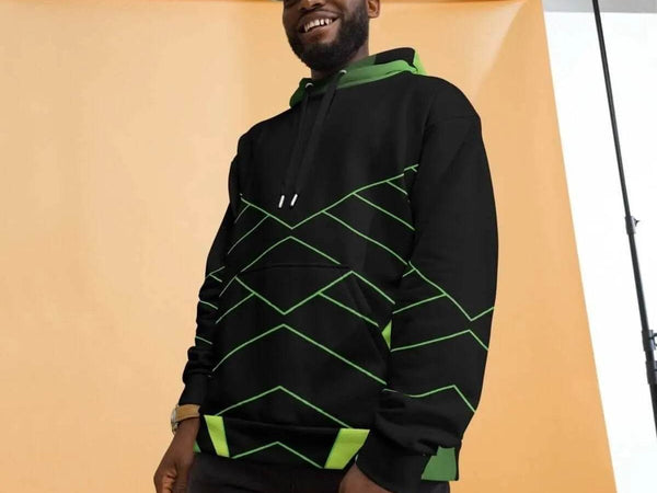 "Neon Grid" Unisex brushed Fleece Hoodie | Iron Phoenix - Iron Phoenix GHG