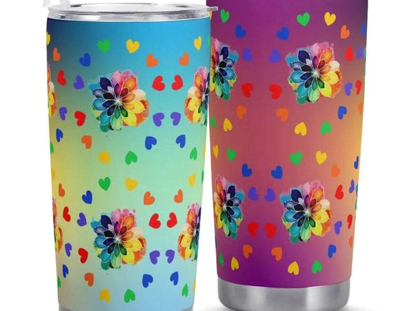 Vibrant Floral Insulated Car Cup | Iron Phoenix GHG - Iron Phoenix GHG