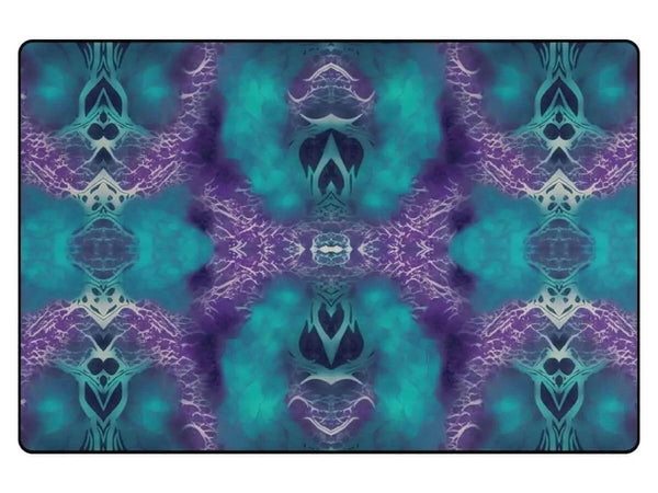 Vivid Whirls Abstract Teal and Purple Area Rug | Home Decor - Iron Phoenix GHG