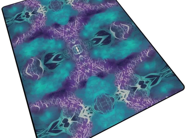 Vivid Whirls Abstract Teal and Purple Area Rug | Home Decor - Iron Phoenix GHG