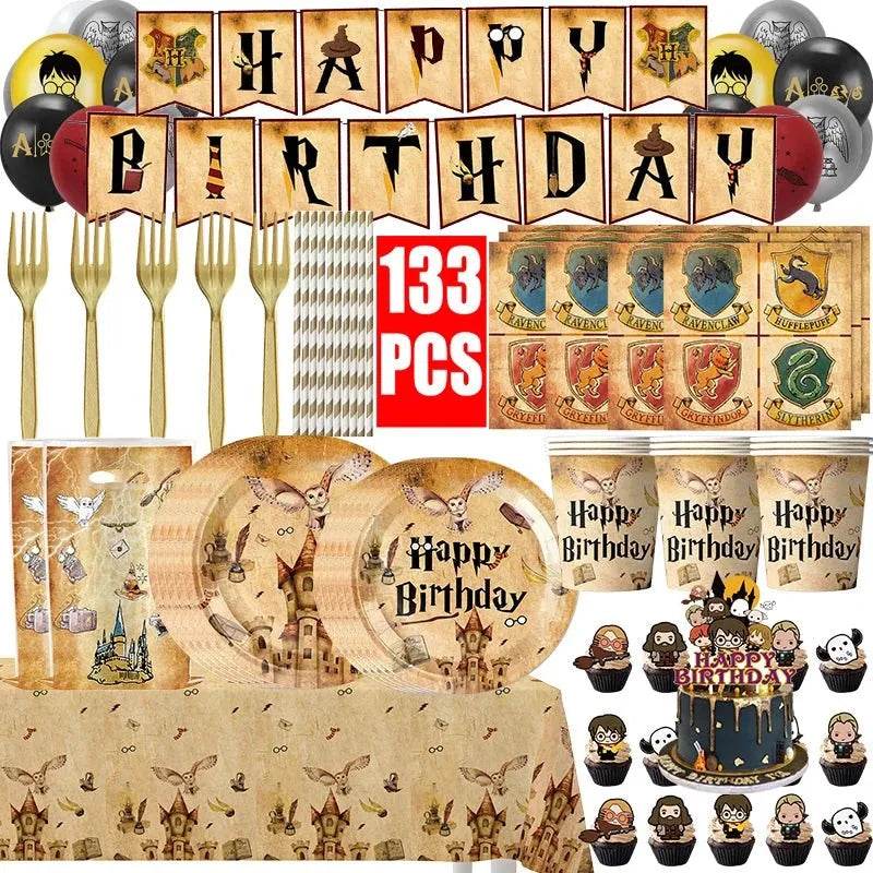 White Gold Party Tableware Set - Eco Gamer Birthday Gear - Iron Phoenix GHG