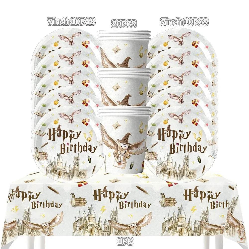 White Gold Party Tableware Set - Eco Gamer Birthday Gear - Iron Phoenix GHG