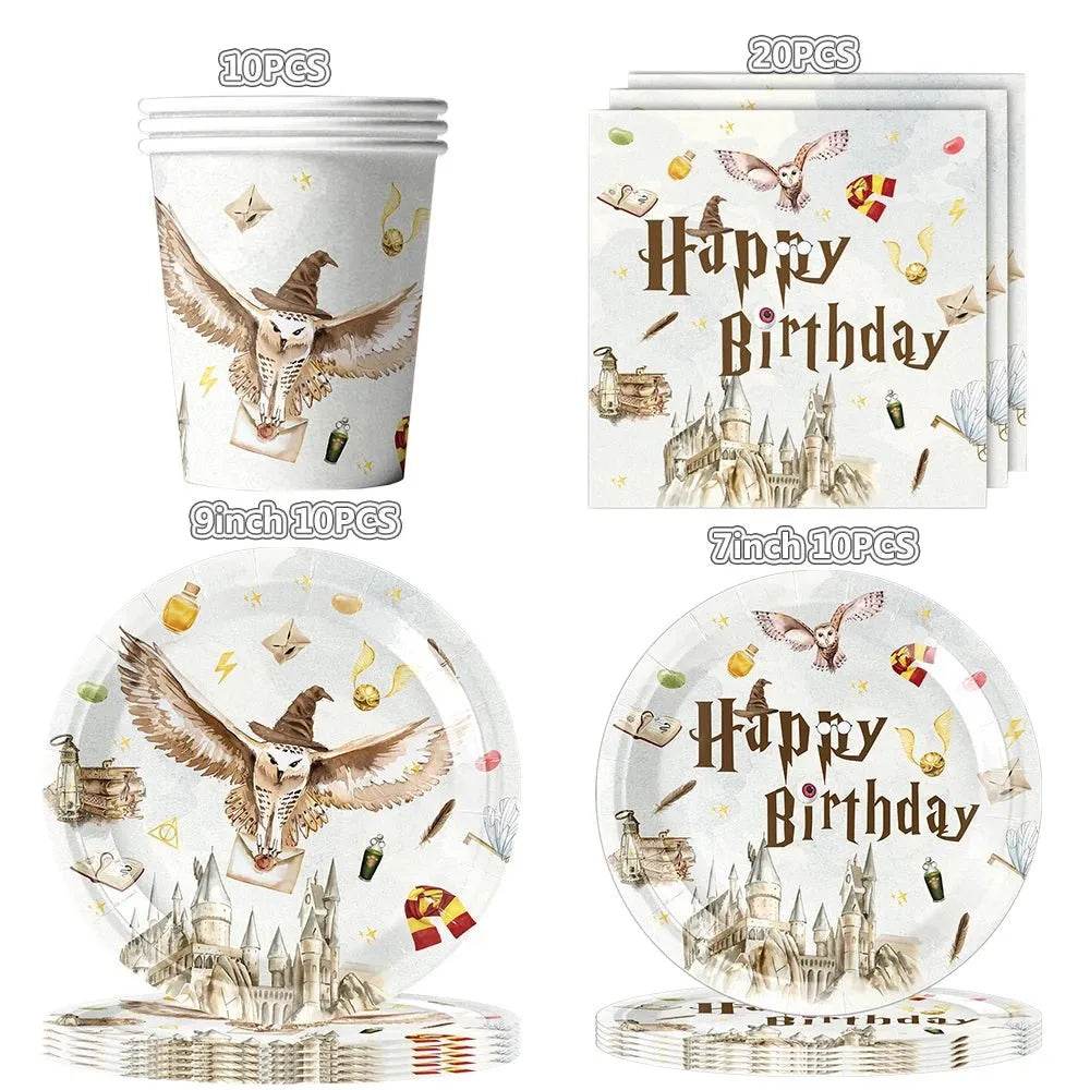 White Gold Party Tableware Set - Eco Gamer Birthday Gear - Iron Phoenix GHG