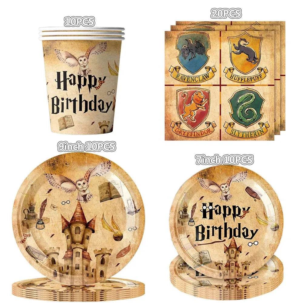 White Gold Party Tableware Set - Eco Gamer Birthday Gear - Iron Phoenix GHG