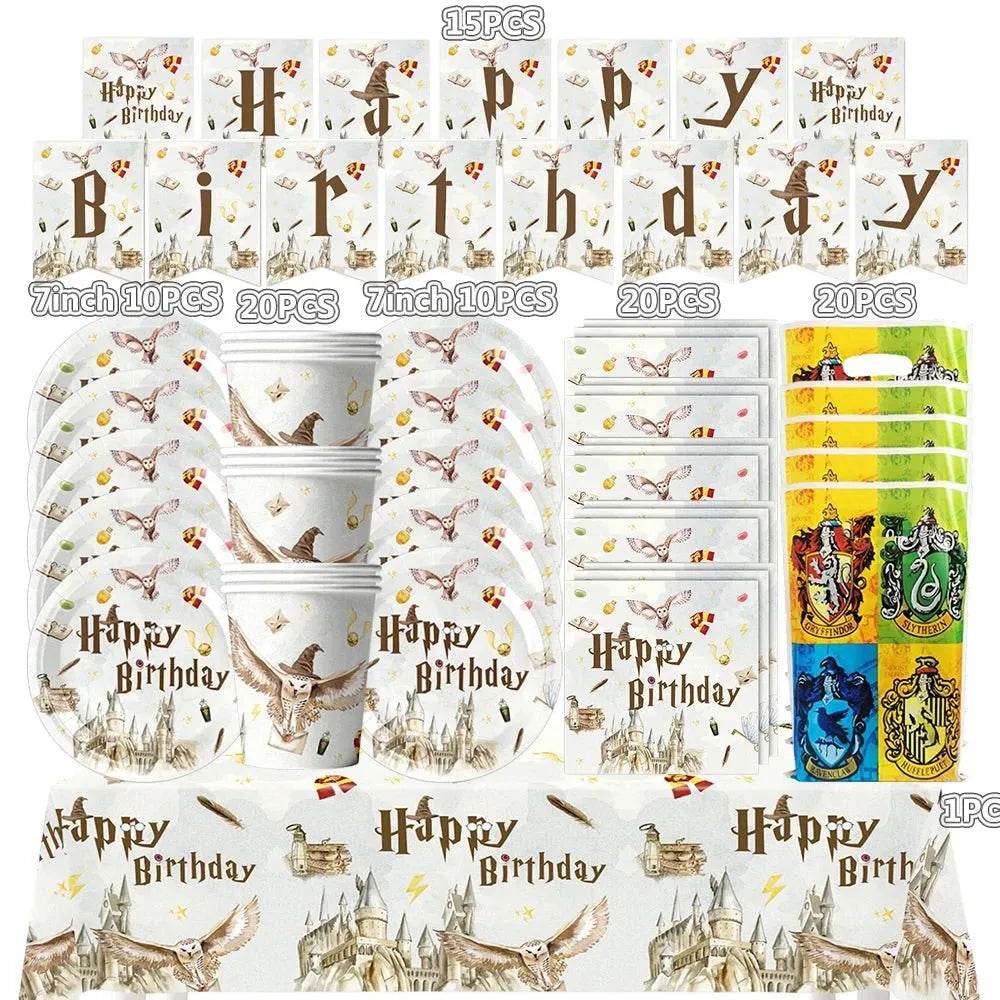 White Gold Party Tableware Set - Eco Gamer Birthday Gear - Iron Phoenix GHG