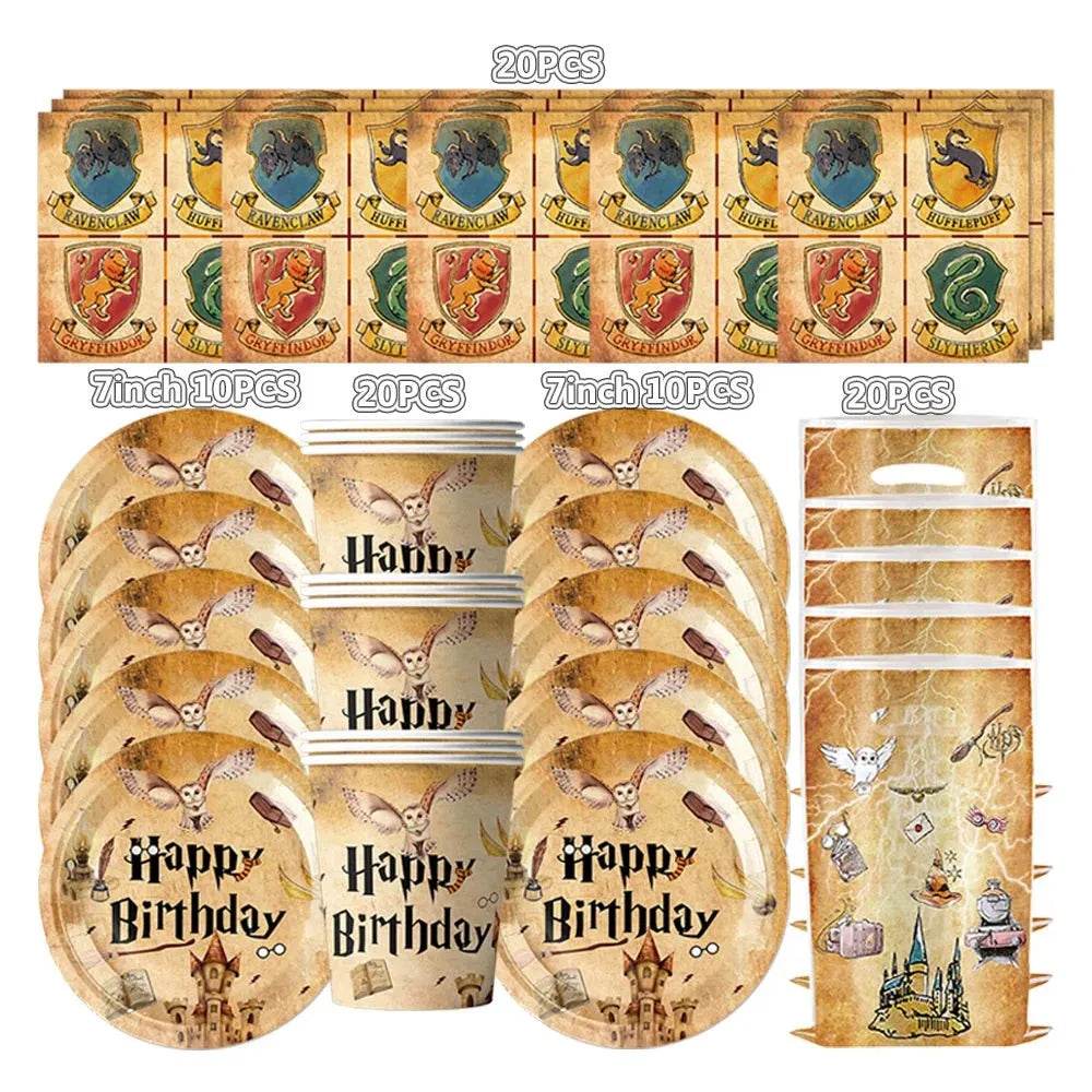 White Gold Party Tableware Set - Eco Gamer Birthday Gear - Iron Phoenix GHG