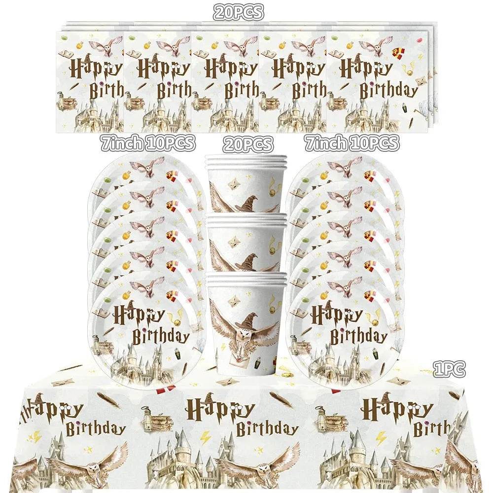 White Gold Party Tableware Set - Eco Gamer Birthday Gear - Iron Phoenix GHG