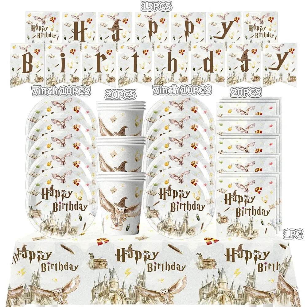 White Gold Party Tableware Set - Eco Gamer Birthday Gear - Iron Phoenix GHG