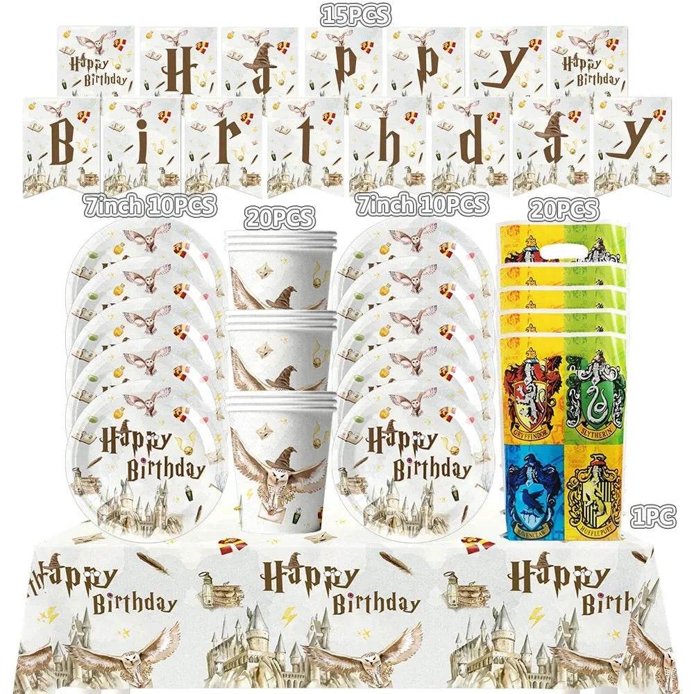 White Gold Party Tableware Set - Eco Gamer Birthday Gear - Iron Phoenix GHG