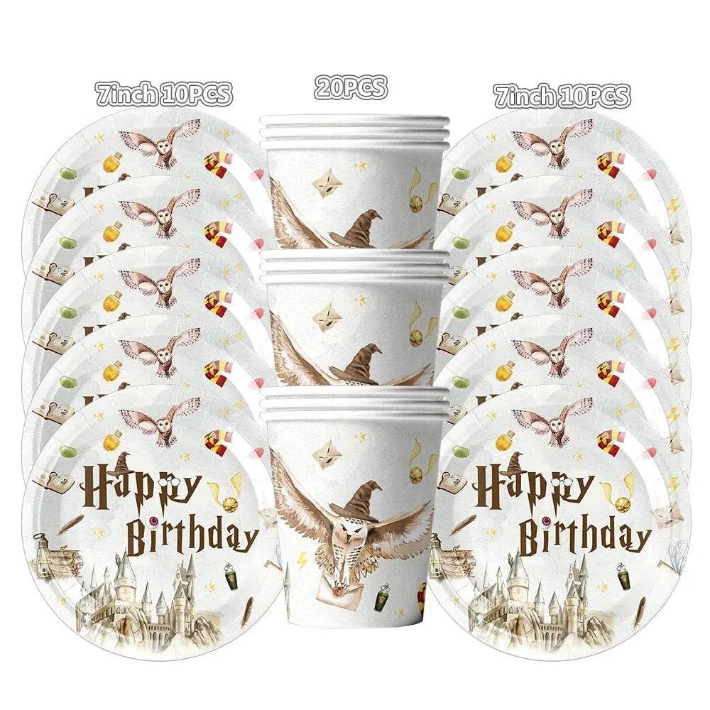 White Gold Party Tableware Set - Eco Gamer Birthday Gear - Iron Phoenix GHG